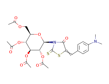 4-Thiazolidinone,5-[[4-(dimethylamino)phenyl]methylene]-3-(2,3,4,6-tetra-O-acetyl-b-D-glucopyranosyl)-2-thioxo- cas  65562-21-2