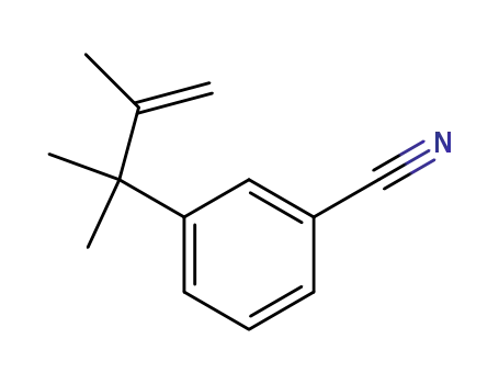 Molecular Structure of 92756-73-5 (Benzonitrile, 3-(1,1,2-trimethyl-2-propenyl)-)