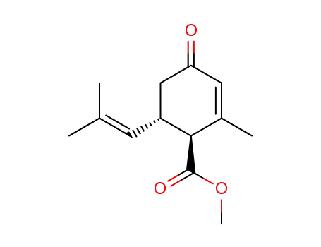 2-Cyclohexene-1-carboxylic acid,
2-methyl-6-(2-methyl-1-propenyl)-4-oxo-, methyl ester