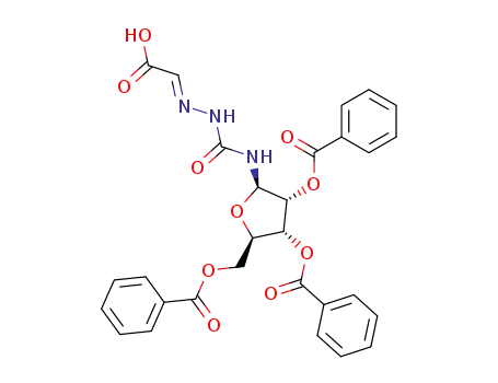 Molecular Structure of 82206-54-0 (Glyoxyilic acid (E)-4-(2,3,5-tri-O-benzoyl-β-D-ribofuranosyl)semicarbazone)
