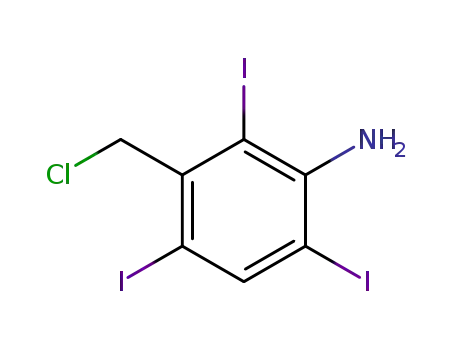 Molecular Structure of 1076-25-1 (Benzenamine, 3-(chloromethyl)-2,4,6-triiodo-)