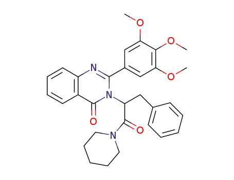 Molecular Structure of 83409-24-9 (3-[1-oxo-3-phenyl-1-(1-piperidyl)propan-2-yl]-2-(3,4,5-trimethoxypheny l)quinazolin-4-one)