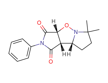 Molecular Structure of 127034-79-1 ((3aR,8aR,8bS)-6,6-Dimethyl-2-phenyl-hexahydro-dipyrrolo[1,2-b;3',4'-d]isoxazole-1,3-dione)