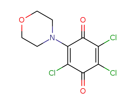 Molecular Structure of 92013-92-8 (2,5-Cyclohexadiene-1,4-dione, 2,3,5-trichloro-6-(4-morpholinyl)-)