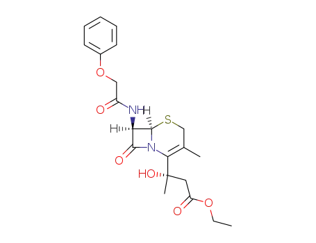 (<i>S</i>)-3-hydroxy-3-[(6<i>R</i>)-3-methyl-8-oxo-7<i>t</i>-(2-phenoxy-acetylamino)-(6<i>r</i><i>H</i>)-5-thia-1-aza-bicyclo[4.2.0]oct-2-en-2-yl]-butyric acid ethyl ester