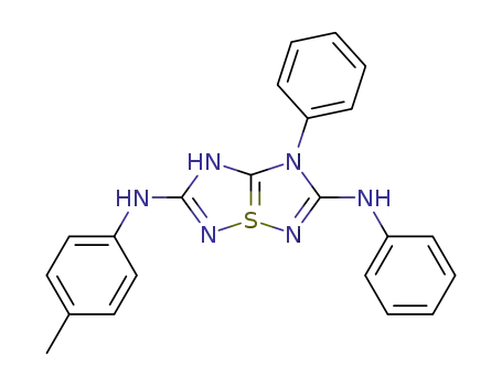 Molecular Structure of 56014-24-5 (1,<i>N</i><sup>2</sup>-diphenyl-<i>N</i><sup>6</sup>-<i>p</i>-tolyl-1,5(7)-dihydro-4λ<sup>4</sup>-[1,2,4]thiadiazolo[5,1-<i>e</i>][1,2,4]thiadiazole-2,6-diamine)