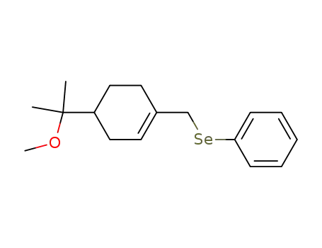 Molecular Structure of 76436-85-6 ([4-(1-Methoxy-1-methyl-ethyl)-cyclohex-1-enylmethylselanyl]-benzene)