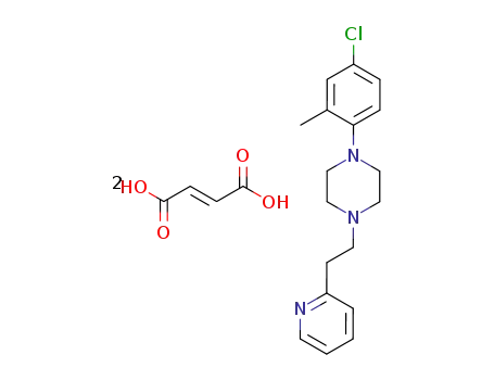 Molecular Structure of 90125-99-8 (Piperazine, 1-(4-chloro-2-methylphenyl)-4-[2-(2-pyridinyl)ethyl]-,
(2E)-2-butenedioate (1:2))