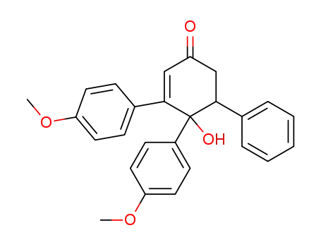 Molecular Structure of 56430-28-5 (4-hydroxy-3,4-bis-(4-methoxy-phenyl)-5-phenyl-cyclohex-2-enone)