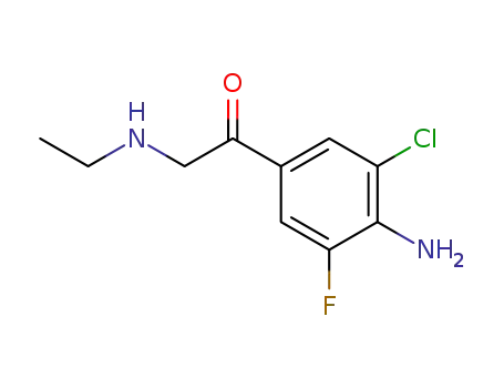 Molecular Structure of 54238-83-4 (1-(4-Amino-3-chloro-5-fluoro-phenyl)-2-ethylamino-ethanone)