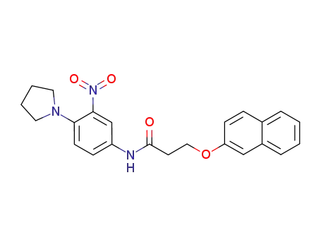Molecular Structure of 105798-07-0 (Propanamide, 3-(2-naphthalenyloxy)-N-[3-nitro-4-(1-pyrrolidinyl)phenyl]-)