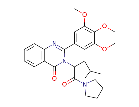 Molecular Structure of 83409-11-4 (1-(4-Methyl-1-oxo-2-(4-oxo-2-(3,4,5-trimethoxyphenyl)-3(4H)-quinazolin yl)pentyl)pyrrolidine)