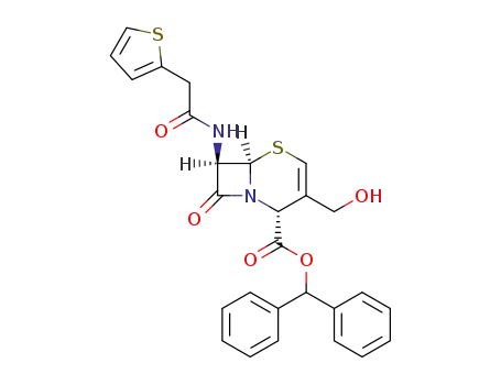 (6<i>R</i>)-3-hydroxymethyl-8-oxo-7<i>t</i>-(2-thiophen-2-yl-acetylamino)-(6<i>r</i><i>H</i>)-5-thia-1-aza-bicyclo[4.2.0]oct-3-ene-2<i>c</i>-carboxylic acid benzhydryl ester