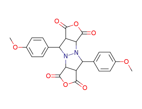 Molecular Structure of 118951-31-8 (3,7-bis-(4-methoxy-phenyl)-tetrahydro-pyrazolo[1,2-<i>a</i>]pyrazole-1,2,5,6-tetracarboxylic acid-1,2;5,6-dianhydride)