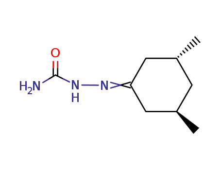 Molecular Structure of 54307-78-7 ((+/-)-<i>trans</i>-1.3-dimethyl-cyclohexanone-<sup>(5)</sup>-semicarbazone)