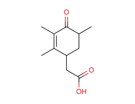 Molecular Structure of 67960-91-2 (2.3.5-Trimethyl-4-oxo-cyclohex-2-enessigsaeure)