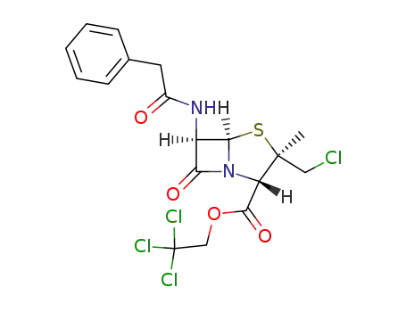 Molecular Structure of 49780-40-7 (10-chloro-6β-(2-phenyl-acetylamino)-penicillanic acid 2,2,2-trichloro-ethyl ester)