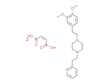 Molecular Structure of 90125-83-0 (Piperazine, 1-[2-(3,4-dimethoxyphenyl)ethyl]-4-[2-(2-pyridinyl)ethyl]-,
(2Z)-2-butenedioate (1:2))