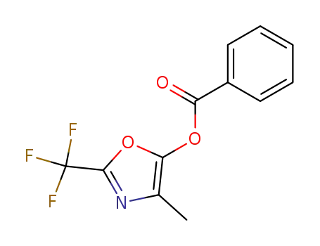 Molecular Structure of 22280-25-7 (5-Oxazolol, 4-methyl-2-(trifluoromethyl)-, benzoate (ester))