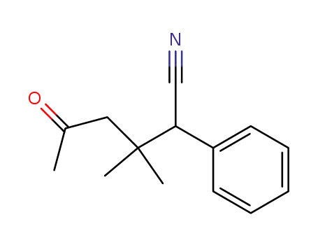 Molecular Structure of 62071-29-8 (3,3-dimethyl-5-oxo-2-phenylhexanenitrile)