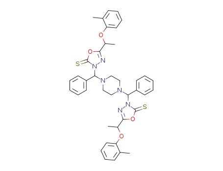 1,3,4-Oxadiazole-2(3H)-thione,
3,3'-[1,4-piperazinediylbis(phenylmethylene)]bis[5-[1-(2-methylphenoxy)
ethyl]-