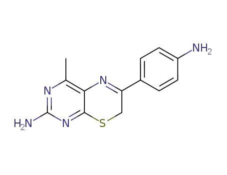 Molecular Structure of 21576-23-8 (6-(4-aminophenyl)-4-methyl-7H-pyrimido[4,5-b][1,4]thiazin-2-amine)