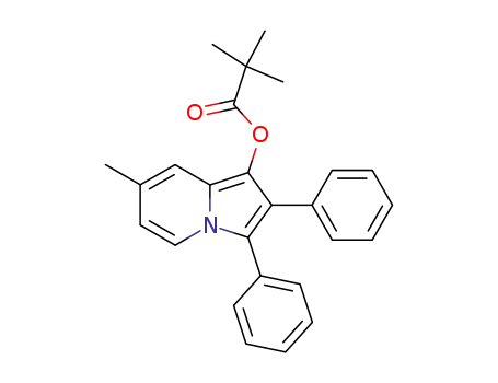 Molecular Structure of 105019-60-1 (Propanoic acid, 2,2-dimethyl-, 7-methyl-2,3-diphenyl-1-indolizinyl ester)