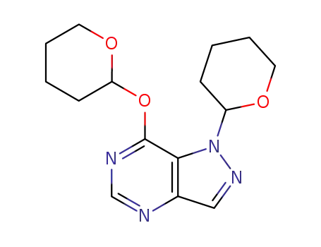 1-(tetrahydropyran-2-yl)-7-<(tetrahydropyran-2-yl)oxy>pyrazolo<4,3-d>pyrimidine