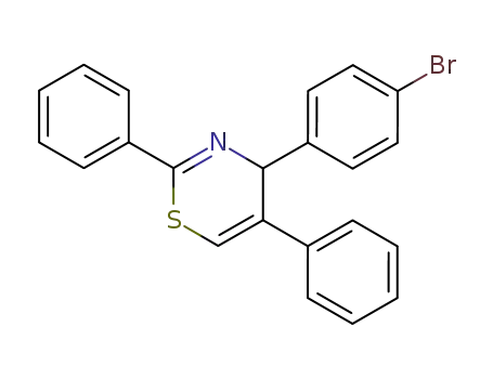 Molecular Structure of 54665-82-6 (4-(4-bromo-phenyl)-2,5-diphenyl-4<i>H</i>-[1,3]thiazine)