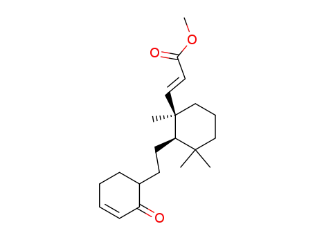 Molecular Structure of 90122-64-8 (methyl (+/-)-(1'RS,2'RS)-3-<1',3',3'-trimethyl-2'-<2-(2-oxo-cyclohex-3-enyl)ethyl>cyclohexyl>prop-2(E)-enoate)