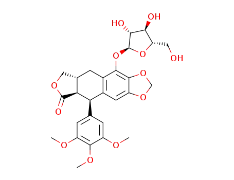 Molecular Structure of 60347-79-7 (8-O-(alpha-Arabinofuranosyl)-beta-peltatin A)