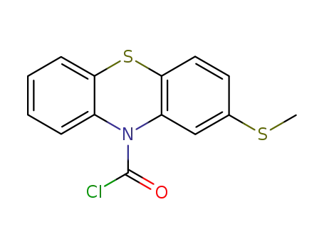 Molecular Structure of 92161-48-3 (2-methylsulfanyl-phenothiazine-10-carbonyl chloride)