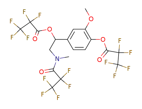 2,2,3,3,3-Pentafluoropropanoic acid 2-methoxy-4-[2-[methyl(2,2,3,3,3-pentafluoro-1-oxopropyl)amino]-1-(2,2,3,3,3-pentafluoro-1-oxopropoxy)ethyl]phenyl ester