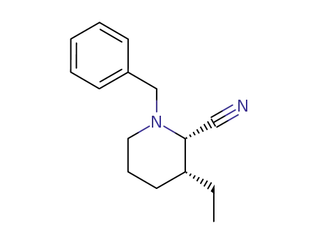 cis-(+/-)-1-(phenylmethyl)-2-cyano-3-ethylhexahydropyridine