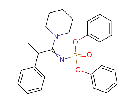 Molecular Structure of 71574-78-2 (Phosphoramidic acid, [2-phenyl-1-(1-piperidinyl)propylidene]-, diphenyl
ester)