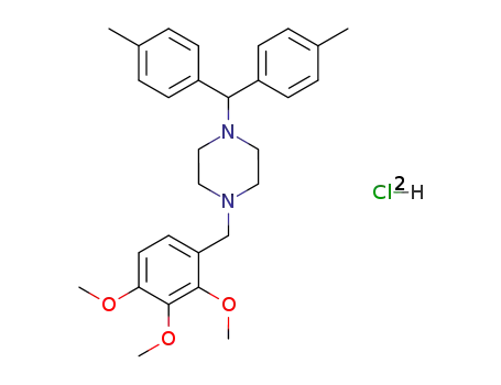 Molecular Structure of 114022-14-9 (Piperazine,
1-[bis(4-methylphenyl)methyl]-4-[(2,3,4-trimethoxyphenyl)methyl]-,
dihydrochloride)