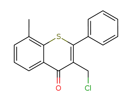 Molecular Structure of 93367-34-1 (3-(chloromethyl)-8-methyl-2-phenyl-4H-thiochromen-4-one)