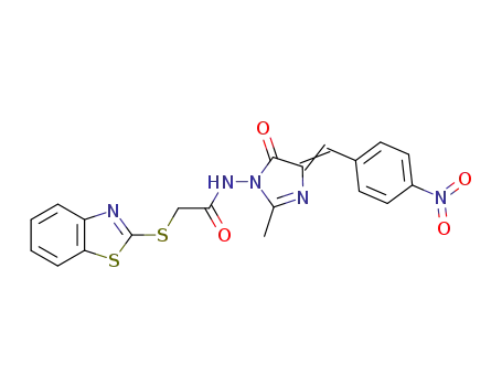 2-(Benzothiazol-2-ylsulfanyl)-N-{2-methyl-4-[1-(4-nitro-phenyl)-meth-(Z)-ylidene]-5-oxo-4,5-dihydro-imidazol-1-yl}-acetamide