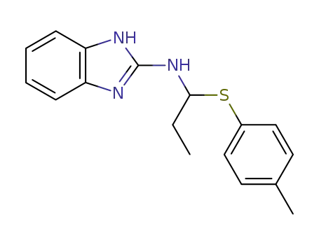 Molecular Structure of 78508-35-7 (1H-Benzimidazol-2-amine, N-[1-[(4-methylphenyl)thio]propyl]-)