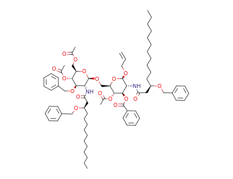 Benzoic acid (2R,3S,4R,5R,6R)-3-acetoxy-2-[(2R,3R,4R,5S,6R)-5-acetoxy-6-acetoxymethyl-4-benzyloxy-3-((R)-3-benzyloxy-tetradecanoylamino)-tetrahydro-pyran-2-yloxymethyl]-6-allyloxy-5-((R)-3-benzyloxy-tetradecanoylamino)-tetrahydro-pyran-4-yl ester