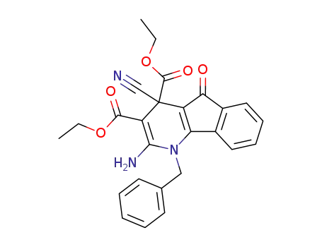 2-Amino-1-benzyl-4-cyano-5-oxo-4,5-dihydro-1H-indeno<1,2-b>pyridin-3,4-dicarbonsaeureethylester