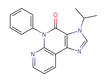 Molecular Structure of 139339-10-9 (4H-Imidazo(4,5-c)(1,8)naphthyridin-4-one, 3,5-dihydro-3-(1-methylethyl )-5-phenyl-)