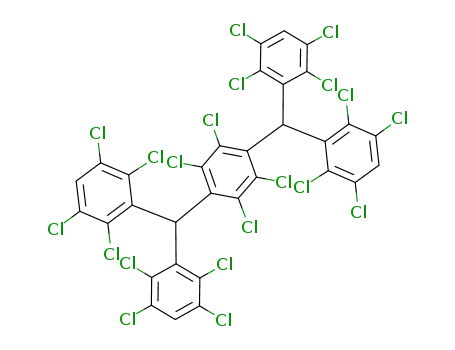 Molecular Structure of 105633-33-8 (Benzene,
1,4-bis[bis(2,3,5,6-tetrachlorophenyl)methyl]-2,3,5,6-tetrachloro-)