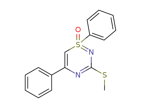 Molecular Structure of 100326-75-8 (3-methylthio-1,5-diphenyl-1H-1λ<sup>4</sup>,2,4-thiadiazine 1-oxide)