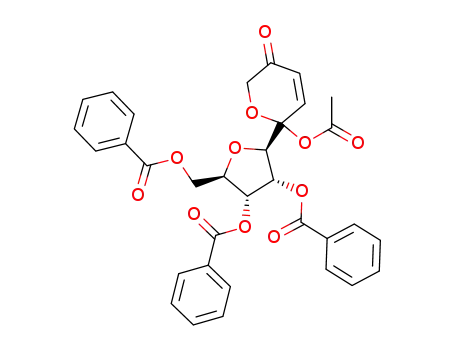 6-acetoxy-6-(2',3',5'-tri-O-benzoyl-β-D-ribofuranosyl)pyran-3-(2H,6H)-one