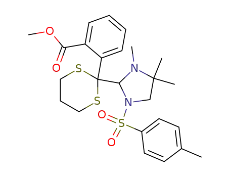 1-tosyl-2-<2-(2-carbomethoxyphenyl)-1,3-dithianyl>-3,4,4-trimethylimidazolidine