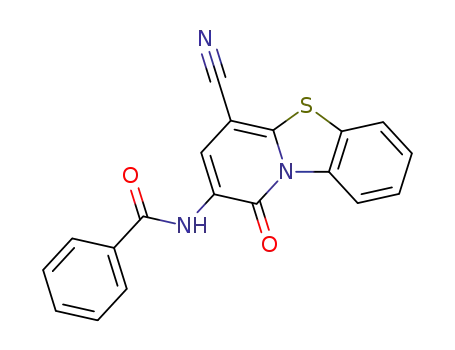 Molecular Structure of 103897-17-2 (2-benzamido-4-cyano-1-oxo-1H,5H-pyrido(1,2-a)benzimidazole)