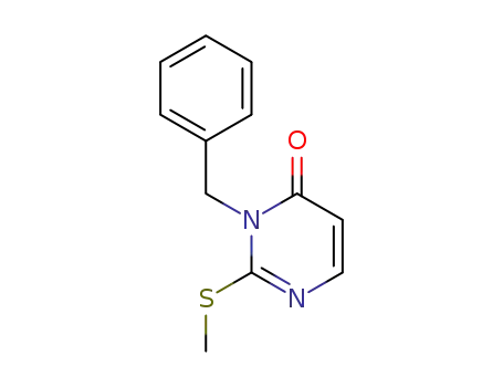 Molecular Structure of 81560-08-9 (4(3H)-Pyrimidinone, 2-(methylthio)-3-(phenylmethyl)-)