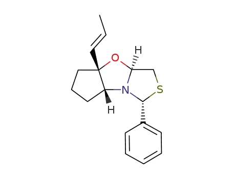 Molecular Structure of 131570-67-7 ((1R,3aS,4aR,7aR)-1-Phenyl-4a-((E)-propenyl)-hexahydro-cyclopenta[d]thiazolo[4,3-b]oxazole)