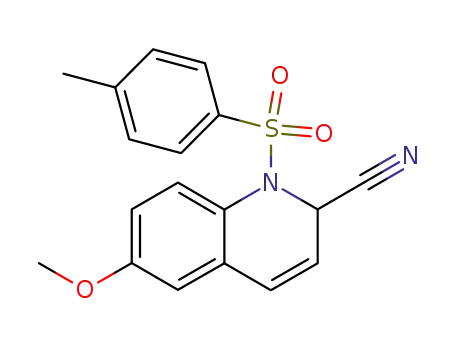 Molecular Structure of 91523-19-2 (2-Quinolinecarbonitrile,
1,2-dihydro-6-methoxy-1-[(4-methylphenyl)sulfonyl]-)